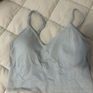 Zella Light Blue Ribbed Top